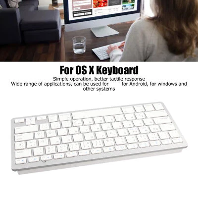 Wireless Keyboard Mini 78 Keys Ultra Thin Portable White Computer Keyboards  - Image 1 of 4