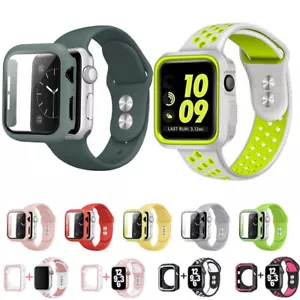 For Apple Watch iWatch 8 7 6 SE 5 4 3 Silicone Watch Strap Band+Case Cover 41/45 - Picture 1 of 37