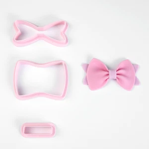 Small Bowknot Fondant Cutters DIY Craft For Cupcake Topper Decor Easy Release - Picture 1 of 5