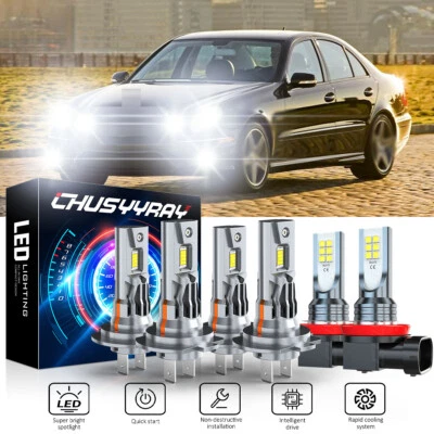 Комплект светодиодных противотуманных фар дальнего и ближнего света для Mercedes-Benz E350 B200 2008-2011 - Изображение 1 из 4