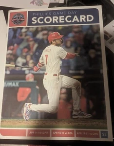 Trea Turner PHILADELPHIA Phillies Scorecard Program 2024 Citizens Bank Park - Picture 1 of 7