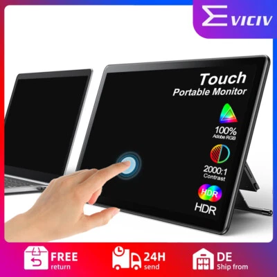EVICIV Y 15,6 Zoll Touchscreen 1080P Tragbarer Monitore Zweiter Bildschirm Typ C - Bild 1 von 4