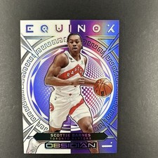 2022-23 Obsidian Equinox Electric Etch Purple Flood Scottie Barnes #'d 01/49