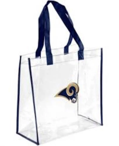 Los Angeles Rams Clear Reusable Plastic Tote Bag NFL 2023 Stadium Approved Cover