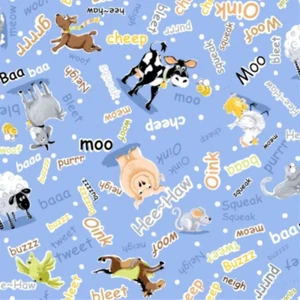 Susybee Barnyard Blues Blue Toss Fabric BTY - Picture 1 of 1