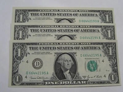 3 CU Crisp Consecutive Serial Numbers 1969-D FR Notes D-Series Cleveland. #42 - Image 1 of 4