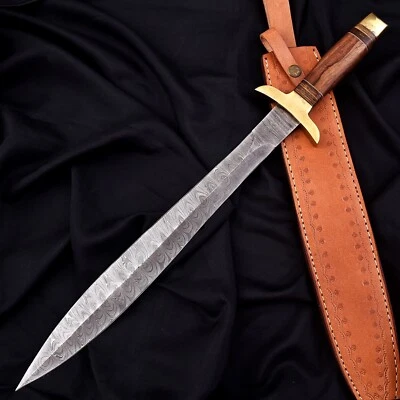 Espada personalizada feita à mão armador cavaleiro Damasco forjada à mão aço Damasco 1667 - Imagem 1 de 4