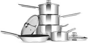 Penguin Home® Professional Induction-Safe Cookware Set, Stainless Steel,5 Pieces - Picture 1 of 10