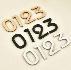 door number Simplistic 3D House Plaques Self Adhesive 5cm 7cm 10cm black gold - Picture 1 of 5
