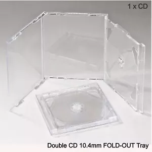 Double CD Jewel Case 10.4mm with Clear FOLD-OUT Tray Empty Replacement HQ AAA - Picture 1 of 39
