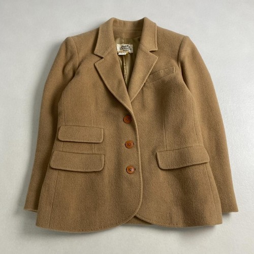 HERMÈS HERMES Giacca Sartoriale Cammello Donna Taglia 38 Beige Made In France
