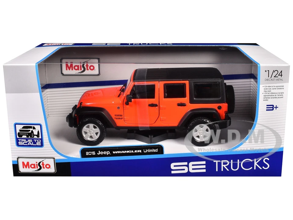 Maisto 2015 Jeep Wrangler Unlimited Bright Orange 1 24 Model