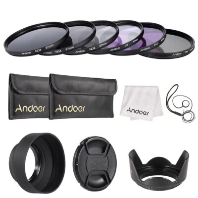 ndoer 67mm Lens Filter Kit +CPL+FLD+(ND2 ND4 ND8) with Carry Pouch etc L1B3 - Image 1 of 4