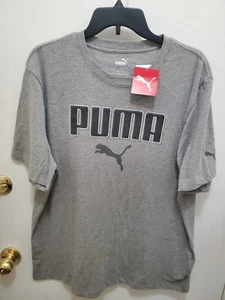 PUMA Men's Essentials Logo Tee XL T-Shirt Gray/Black Logo! New - Picture 1 of 4