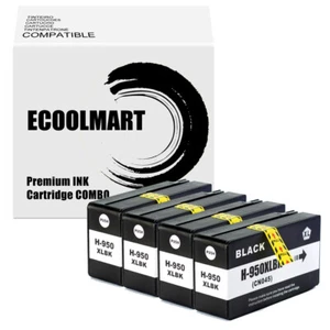 4 cartuchos de tinta negros reemplazados para HP 950XL OfficeJet 251dw 276dw 8600 8610 8620 - Imagen 1 de 1