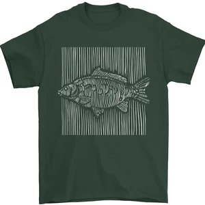 Camiseta para hombre Carp Lines pescador pez pescador pescador 100 % algodón - Imagen 1 de 11