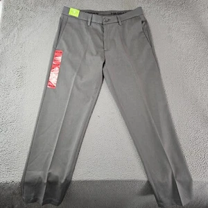 Haggar Dress Pants Mens 34x29 Heather Grey Ultra Straight Performance Stretch - Picture 1 of 12