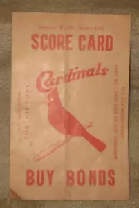Rare - 1943 World Series Scorecard - Yankees vs. Cardinals - 10/12/43 - Scored - Picture 1 of 6