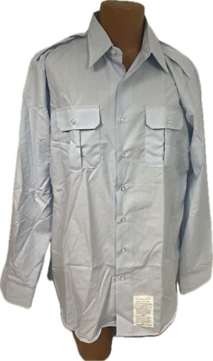 Nova Camisa Masculina de Manga Longa Uniforme Azul Força Aérea USAF, Tamanho 17 1/2 X 38 - Imagem 1 de 3