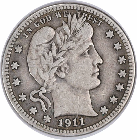 1911-S Barber Silver Quarter VF Uncertified #217 Cover