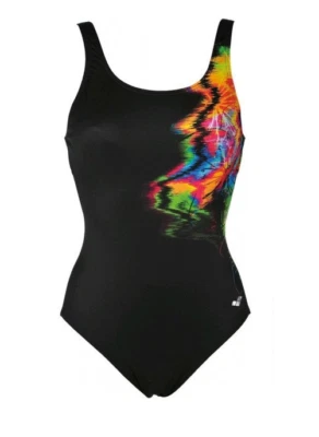 Arena Damen Badeanzug Bodylift W Carol Wing Back Einteiler Schwarz-Mango Neu - Bild 1 von 3