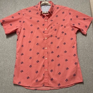 IZOD Men’s Short Sleeve Button-Up Shirt Sz Large Crab Print Casual - Picture 1 of 6
