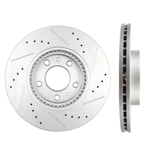 Front Disc Brake Rotors For Ford Fusion Lincoln MKZ Mazda 6 Drilled Slotted 2pcs - Picture 1 of 7