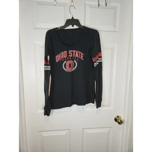 Women's sz XXL Black Red Ohio State Buckeyes Long Sleeved T Shirt by Scarlet 2X - Picture 1 of 7
