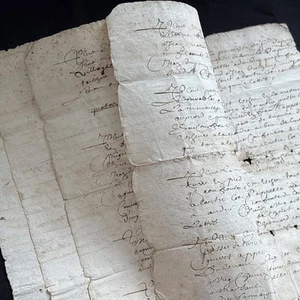 1633 ANTIQUE MANUSCRIPT - 12 pages - Picture 1 of 6