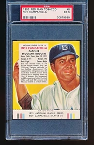 Red Man Roy Campanella 1953 con pestaña PSA 5 - Imagen 1 de 2