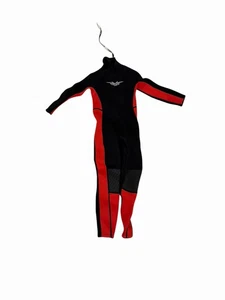 Traje de neopreno SEA SKIN niños/niñas talla 6 largo completo negro/rojo 3 mm neopreno cremallera trasera - Imagen 1 de 5