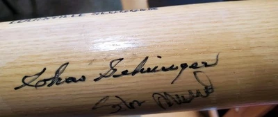 DUAL Autographed Stan Musial & Charlie Chas Gehringer Full Size Bat Vintage JSA - Image 1 of 4