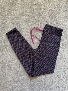 Old Navy Active Womens Leggings Size M Pink Herringbone Drawstring 9.5” Rise - Picture 1 of 9