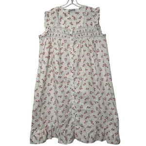 Blair Damen XL Babydoll Nachthemd Vintage Mumu Cottagecore weiß Blumen Rüschen - Bild 1 von 7
