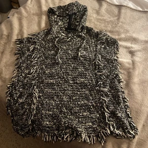 Topshop Damen Pullover Pulli Fransen schwarz-weiß Größe S - Bild 1 von 8