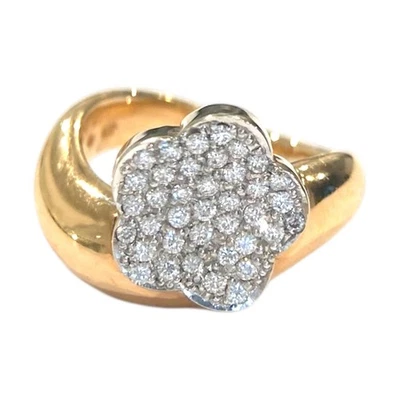 Ponte Vecchio 18K Pave Diamond Flower Ring - Image 1 of 4