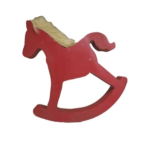 N25.167 cheval à bascule bois rouge jouet art déco vintage fait main - Imagen 1 de 10