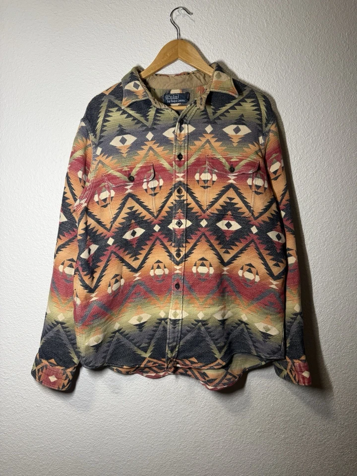 ralph lauren southwestern aztec navajo beacon shirt medium - Image 1 of 4