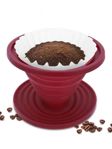 Camping Kaffee Filter Tütenhalter Tee Bereiter Faltbar Silikon - Bild 1 von 6