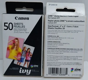 2x Canon ZINK błyszczące zdjęcie 2"x3" do mini drukarek fotograficznych Canon Ivy 100 arkuszy - Zdjęcie 1 z 2