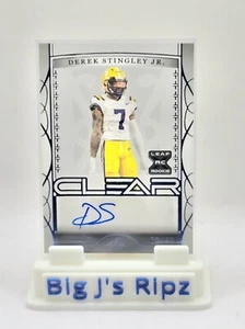 2022 Leaf Trinity Clear Blue Derek Stingley, Jr. Rookie Card Auto 20/49 SSP - Picture 1 of 2