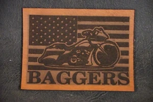 Big Wheel Bagger Motorrad Leder Harley Weste Patch Baseball Mütze Cap - Bild 1 von 2