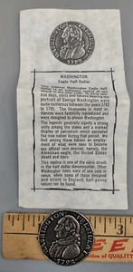Washington Eagle Half Dollar  Reproduction Coin With History Paper - Picture 1 of 4