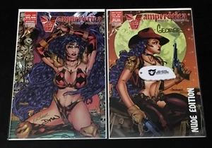 VAMPEROTICA #17 & #24 VARIANTE DESNUDA CUBIERTA AMBAS FIRMADAS CASI NUEVAS+ BRAINSTORM COMICS 1996 - Imagen 1 de 7
