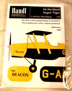 1/72 Handl Decals De Havilland Super Tiger The Deacon 1st Aerobatics Champion - Picture 1 of 4