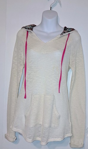OFF WHITE Felpa con cappuccio pullover da donna rosso cammello color crema. Taglia XL