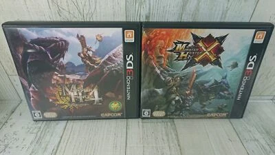 3DS Monster Hunter 4 & Cross - Set of 2 - Japanese Version - Capcom - USED Games - Image 1 of 4
