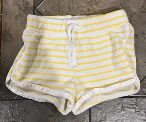 Gap Kids girls White Yellow Stripes Jogger Shorts Size 3 - Picture 1 of 5