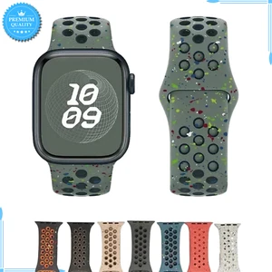 For Apple Watch Band 38mm-40mm-41mm Sports Wristband Retro Bracelet Silicone - Picture 1 of 17