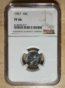 1957 Proof Roosevelt Dime 10¢ NGC PF 66 - Picture 1 of 4